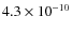 $4.3\times 10^{-10}$