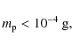 \begin{displaymath}m_{\rm p} < 10^{-4}\ {\rm g} ,
\end{displaymath}