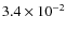 $3.4 \times 10^{-2}$
