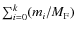 $\sum_{i=0}^k (m_{i}/M_{\rm F})$