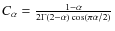 $C_{\alpha}=\frac{1-\alpha}{2\Gamma(2-\alpha)\cos(\pi\alpha/2)}$