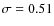 $\sigma=0.51$