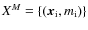 $X^M = \{ (\vec{x}_{\rm i}, m_{\rm i})\}$