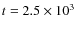$t=2.5\times 10^3$