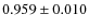 $0.959 \pm 0.010$