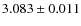 $3.083\pm0.011$