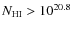 $N_{\rm HI}>10^{20.8}$