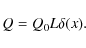 \begin{displaymath}Q = Q_0L \delta(x).
\end{displaymath}