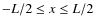 $-L/2\le x \le L/2$