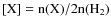 $\rm [X]=n(X)/2n(\hh)$
