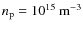 $n_{\rm p}=10^{15}~\rm {m^{-3}}$