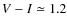 $V-I\simeq1.2$