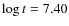 $\log t=7.40$