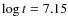 $\log t=7.15$