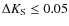 $\Delta K_{{\rm S}}\leq0.05$