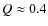 $Q\approx0.4$