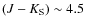 $(J-K_{{\rm S}})\sim 4.5$