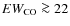 $EW_{{\rm CO}}\ga22$