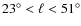 $ 23^{\circ} < \ell < 51^{\circ}$
