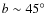 $b \sim 45^{\circ}$