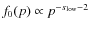 $f_0(p)\propto p^{-s_{\rm low}-2}$