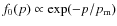 $f_0(p)\propto\exp(-p/p_{\rm m})$