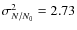 $\sigma^{2}_{N/N_{0}} = 2.73$