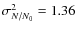 $\sigma^{2}_{N/N_{0}} = 1.36$
