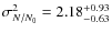 $\sigma^{2}_{N/N_{0}} = 2.18^{+0.93}_{-0.63}$