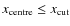 $x_{\rm centre} \leq x_{\rm cut}$