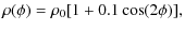 $\displaystyle \rho( \phi) = \rho_0 [1 + 0.1 \cos(2 \phi)],$