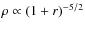 $\rho \propto (1+r)^{-5/2}$