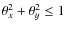 $\theta_x^2+\theta_y^2\le 1$