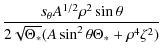 $\displaystyle \frac{s_\theta A^{1/2}\rho^2 \sin\theta}{2\sqrt{\Theta_*}(A\sin^2\theta\Theta_*+\rho^4\zeta^2)}$