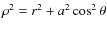 $\rho^2 = r^2 + a^2 \cos^2\theta$