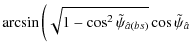 $\displaystyle \arcsin\left(\sqrt{1-\cos^2\tilde\psi_{\hat{a}(bs)}}\cos\tilde\psi_{\hat a}\right.$