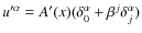 ${u}'^{\alpha}=A'(x)(\delta^\alpha_0+\beta^j\delta^\alpha_j)$