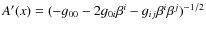 $A'(x)=(-g_{00}-2g_{0i}\beta^i-g_{ij}\beta^i\beta^j)^{-1/2}$