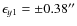 $\epsilon_{y1} = \pm0.38''$