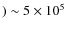 $) \sim 5 \times 10^5$