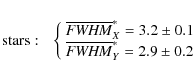 \begin{eqnarray*}{\rm stars:~~}
\left\{
\begin{array}{l}
\overline{\it FWHM}^{\a...
...
\overline{\it FWHM}^{\ast}_{Y}=2.9\pm0.2\\
\end{array}\right.
\end{eqnarray*}