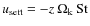 $u_{\rm sett} = - z \: \ensuremath{\Omega_{\rm k}}\: {\rm St}$