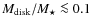 $M_{\rm disk}/M_\star \la 0.1$