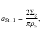 \begin{displaymath}%
a_{{\rm St}=1} = \frac{2 \ensuremath{\Sigma_{\rm g}} }{\pi \rho_{\rm s}},
\end{displaymath}