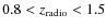 $0.8 < z_{\rm {radio}} < 1.5$
