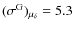 $(\sigma^{\rm
G})_{\mu_{\delta}}=5.3$