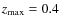 $z_{\rm max}= 0.4$