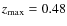 $z_{\rm
max}=0.48$