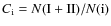 $C_{\rm i} = N({\rm\sc I} + {\sc
\rm II}) /N({\sc \rm i})$
