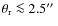 $\theta_{\rm r} \la 2.5\hbox{$^{\prime\prime}$ }$